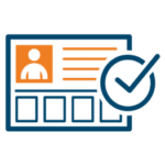 Blue icon with a checkbox